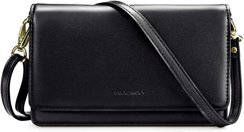 Nuoku Crossbody Bag for Women Cellphone Little Purse with Credit Card Slots Lightweight Leather Wristlet Wallet | Cellphone, Little Purse, Lightweight - Image 1